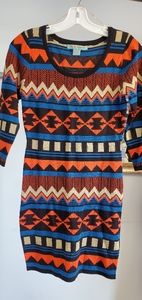 Knit bodycon dress 3/4 to long sleeve